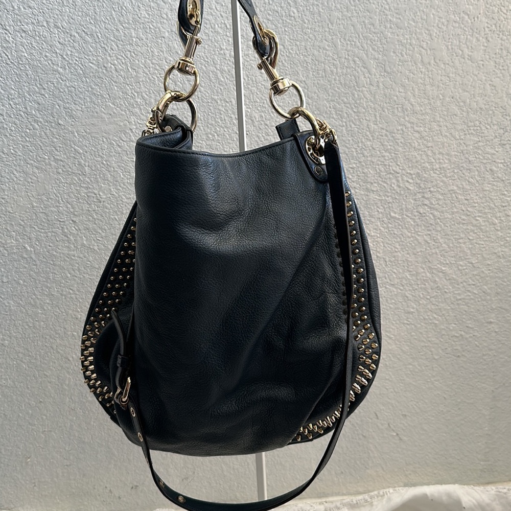 Rebecca Minkoff Luscious Studded dark teal blue leather Hobo bag